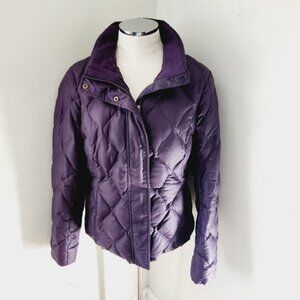 Eddie Bauer Purple Goose Down Quilted Puffer Jacket Women's Size Large